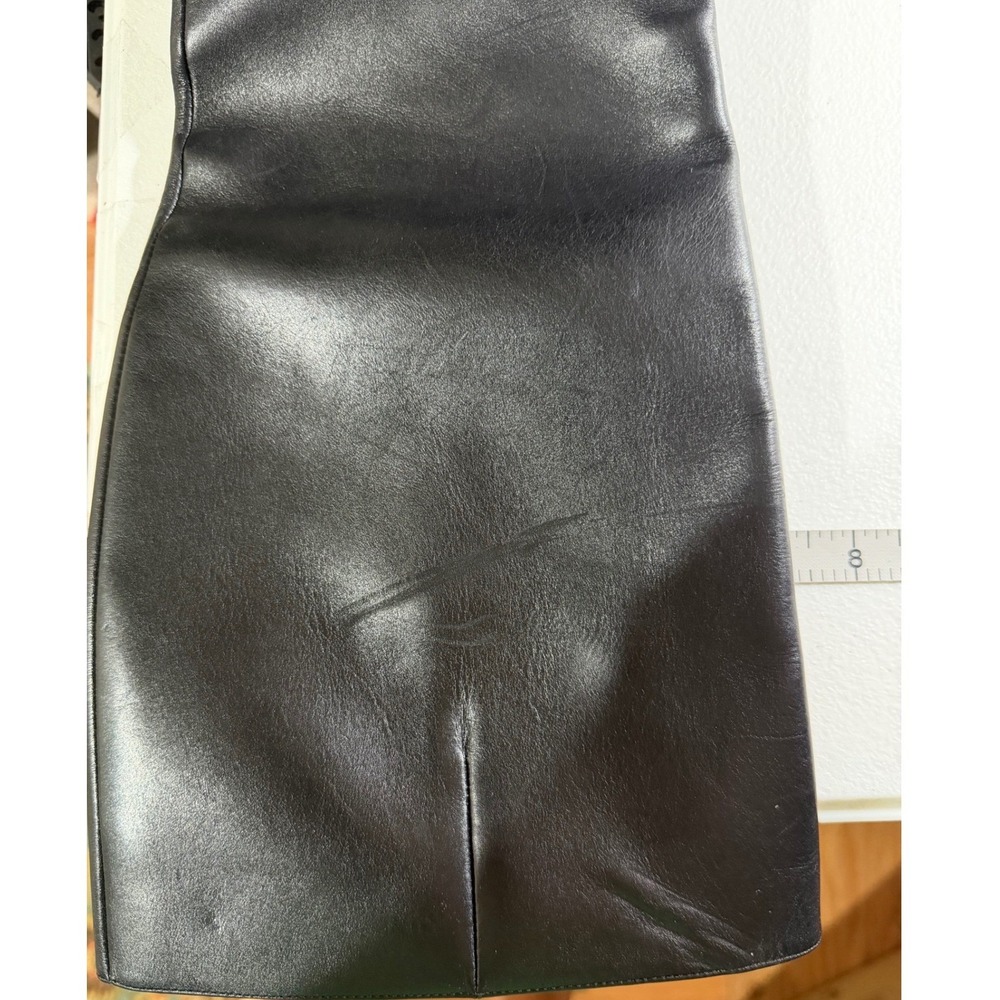 Via Spiga Black Leather Boot Silver Harness Buckle Knee High with Zipper Size 8 - Picture 4 of 16